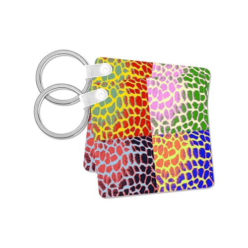 3dRose, Multi Color Giraffe Print Animal Print Art for Kids, set of 2 Key Chains