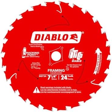 Diablo Framing Saw Blade for Wood - 7-1/4" x 24-Tooth, Thin Kerf