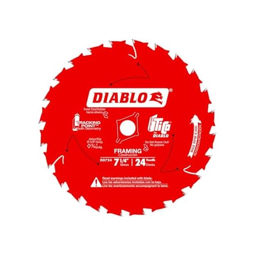 Diablo D0724A 7-1/4in 24T ATB Framing Saw Blade 5/8in & Diamond Knockout Arbor