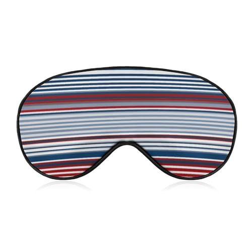 Masque de sommeil à rayures bleues et blanches réglable pour bien dormir en voyage