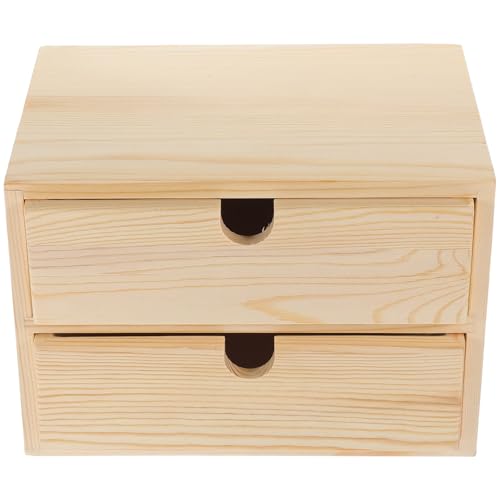 IMIKEYA 天然木製卓上収納ボックス 引き出し式 小物整理ケース シンプルデザイン コンパクト 持続可能な素材使用 家用デスク周り整理に
