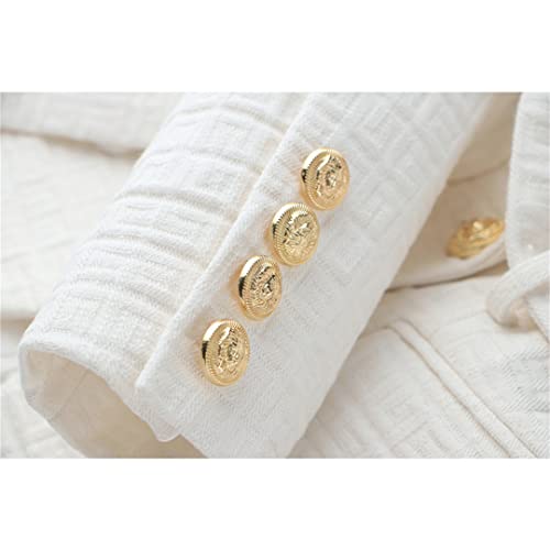 Alloaone Women White Texture Blazer With Belt Chic Popular Quality Bodycon Coat2