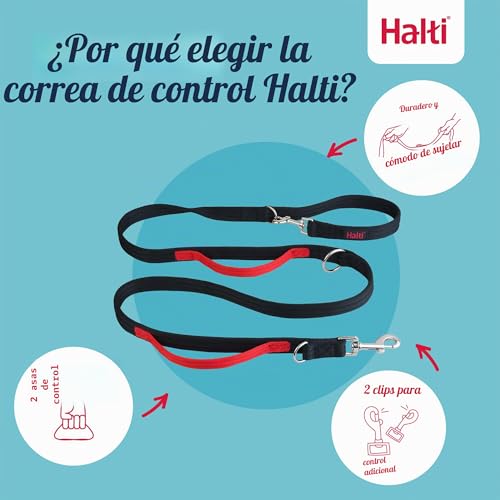 Miniatura 2 de Correa De Control Halti - Correa Multifunción Con Doble Enganche Y Dos Asas, Ideal Para Antitirones Entrenamiento Canino. Cómoda De Sostener. Apta Para Perros Y Cachorros 2 Metros