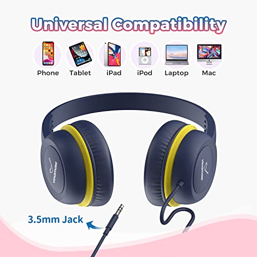 Vinamass Kids Headphones, Ear Headphones For Kids, Wired Headphones With Safe Volume Limiter 85Db, Adjustable And Flexible For Kids, Boys, Girls,Suit For School Classroom Students Teens Children… #TOP4
