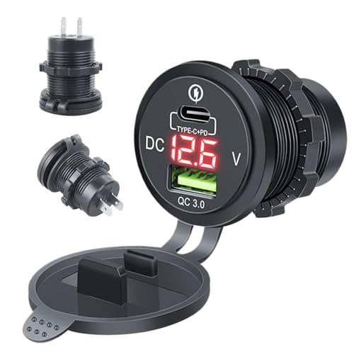 Adattatore per da da da auto a caricatore rapido caricabatterie per da da da auto per telefoni cellulari - Caricabatterie per da da da auto tipo C tipo C elettrico multifunzionale compatto PD QC a doppia