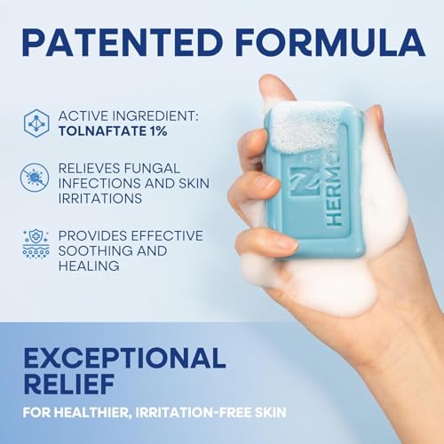Image of Hermon Antifungal Soap with Tea Tree Oil: Antifungal Bar Soothing Care & Relief of Itchy for Ringworm Jock Itch Athletes Foot - Body & Face Wash (2-Pack (4 Bars Original Tea Tree))