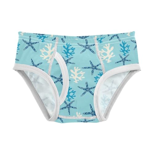 visesunny Boys Potty Training Underwear Coral Starfish Blue Breathe Cotton Briefs Size 2T-8Y for Toddler