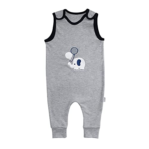 Gri Laci Biyeli Nakışlı Askılı Bebek Tulum Renkli 6-9 AY