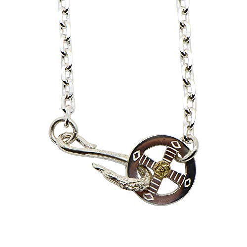 [TADY&KING] シルバー925 チェーン ネックレス 太 メンズ シルバーアクセサリーレジスト原宿 tkf-022 イーグルフック＆レギュラーホイールGPローズ付きチェーン (太丸チェーン50cm)