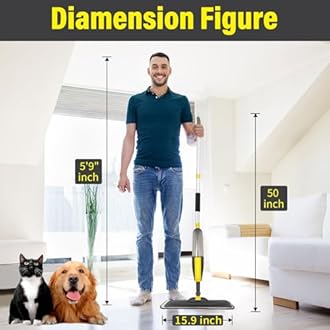 Mops for Floor Cleaning, Spray Mop with 400ml Refillable Bottle and 2 Replacement Pads Dry Wet Floor Household or Commercial Hardwood Laminate Tile Ceramic