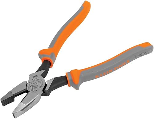 Miniatura 12 de Klein Tools 2139NERINS Alicates de corte lateral aislados, 1000 V, fabricados en Estados Unidos, diseño de alto apalancamiento, cuchillos