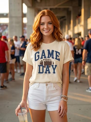 Image of Football Shirts for Women Game Day T Shirts Football Outfits