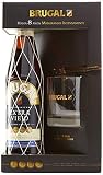 ron brugal leyenda Brugal ron extra viejo - paquete de 4 x 70 ml - total: 280 ml + estuche vaso