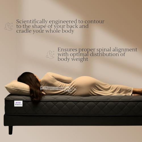 Image of Orthopedic Rebonded Mattress for Back Pain Relief with Memory Foam | Ortho Spine Care Zero Motion Transfer Breathable Cooling Fabric