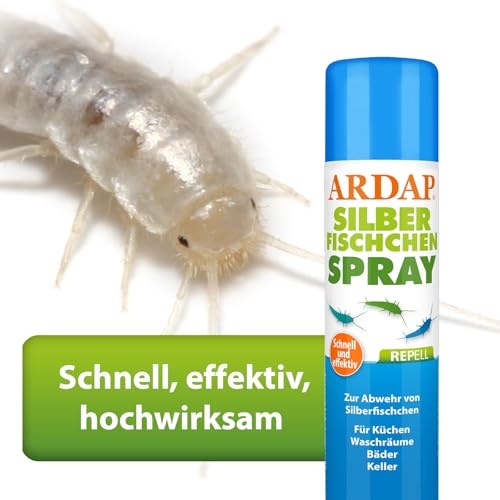 ARDAP Repell Silberfisch Spray 400ml - Mittel gegen Silberfische & Papierfische - Silberfische Spray - Silberfischspray - Silberfischchen - Spray gegen Silberfische - Wirkt schnell & effektiv (PT19)