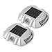 Bloepum Reusable Solar Road, 4Pcs 6 LED Stud Lights Ground Garden Lawn Path Deck Dock White Warning Lights(4Pcs)