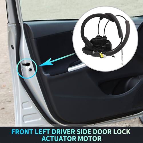 Image of X AUTOHAUX Replacement Front Left Driver Side Power Door Lock Actuator Motor with Cable for Nissan Titan 2005-2012 Door Latch Actuator Assembly Replace No.80500ZH200 Black