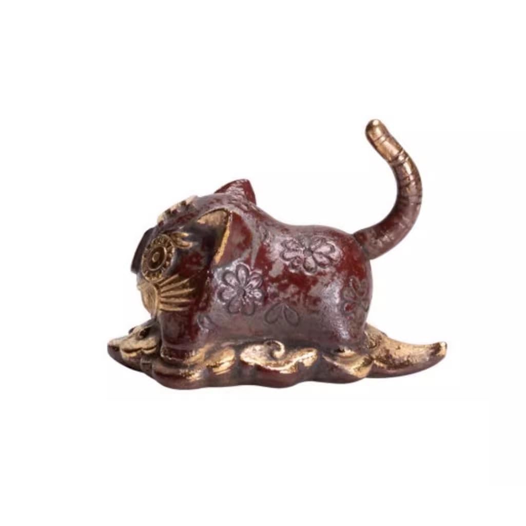ENGENDER Kung Fu Tea Pet Creative Rough Pottery Tiger Handmade Statue Tea Pet Play Desktop Decoration Home Cute