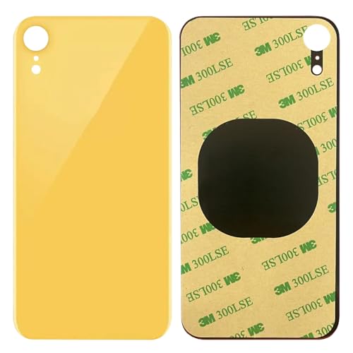 VOXATVO Back Glass Replacement Compatible with iPhone XR(A1984 A2105 A2106 A2107 A2108) All Carriers NO Repair Tool Set (For XR Yellow) (Yellow)