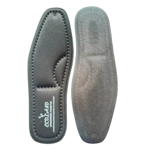 Image of Memory Foam Shoe Insoles Comfortable Insoles Supports Heel & Arch Absorbs Foot Sweat & Moisture Ultra Soft Cushioned Lightweight Durable Washable Pads for Men FORMAL SHOES INSOLE Black (1 Pair) (BLACK, 7)