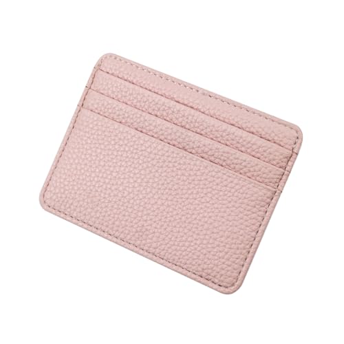 Slim Wallet, Minimalist Thin Front Pocket Leather Credit Card Holder Slim Minimalist Wallet for Men & Women (Pink)