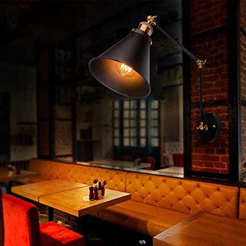 Lámpara de pared industrial americana articulada para iluminación de loft e27 5
