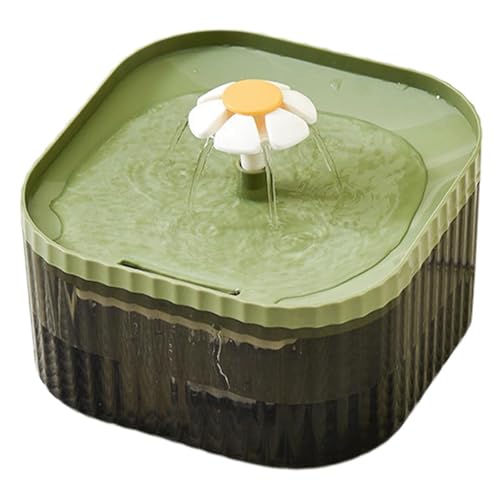 Fuente for Gatos de Flores de 2,5 l con Filtro, dispensador automático de Agua Potable, Fuente de Agua ultrasilenciosa for Mascotas for Gatos y Perros pequeños(Groen)
