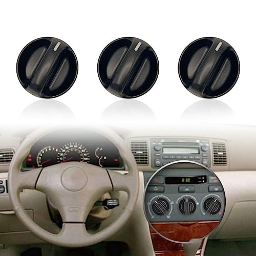 ihreesy 3PCS Car Air Conditioning Control Switch Knobs,55905-0C010 A/C Climate Control Knob Switch Air Conditioner Control Knob Replacement Fit for Tundra00-06