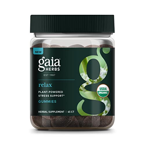 Gaia Herbs Relax Gummies - Supports Calm Feelings - With Organic Apple Juice & Lemon Juice Concentrate - 45 Gummies (15 Servings)