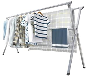 Gunqiuba X-556 Edelstahl-Wäscheständer klappbar