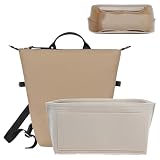 OAikor Organizador de bolsa de feltro premium compatível com a mochila Long Champ Le Pliage L, Lightwieight com 8 bolsos e zíper YKK, bege/LB