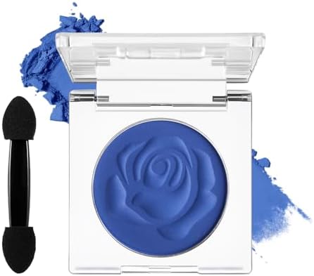 DE'LANCI Matte Blue Eyeshadow Palette, Single Gemstone Blue Eye shadow Highly Pigmented, Ultra-Blendable, Intense Color, Face Body Paint Christmas Halloween Smurf Mystique Cosplay Daily Eye Makeup 08#