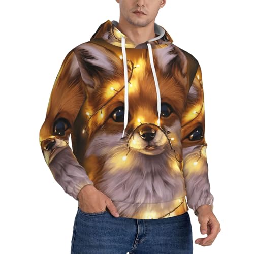 Sweat à capuche homme imprimé renard pull polyester décontracté EdWal