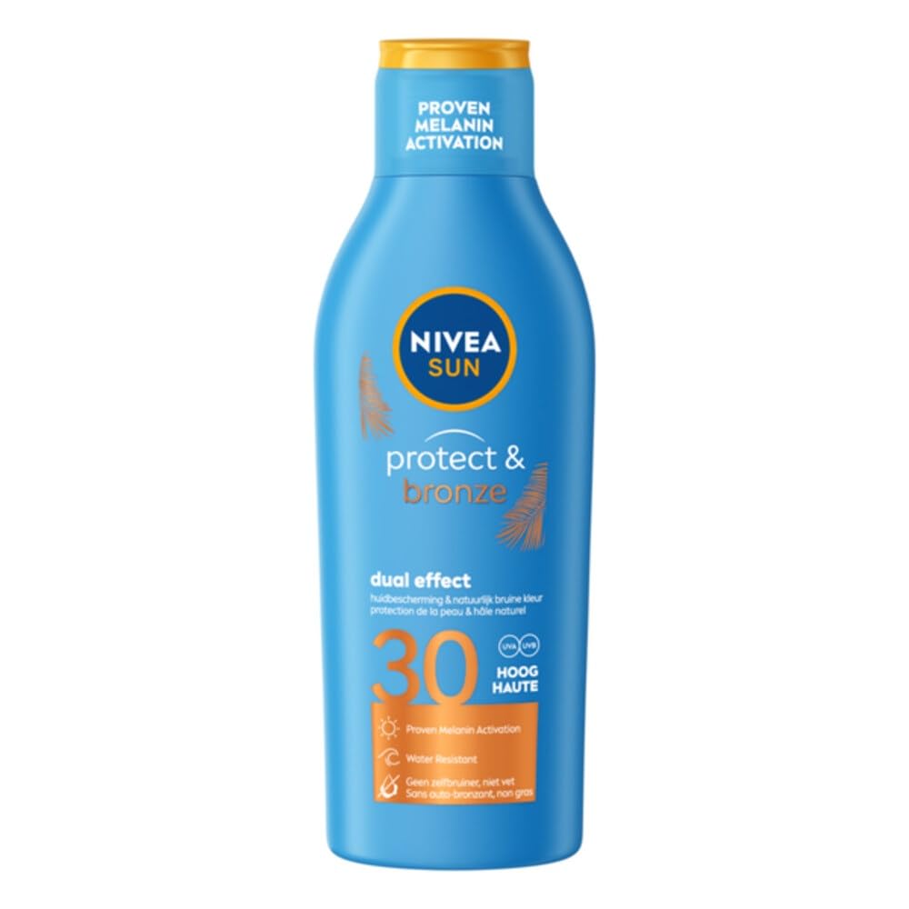 NIVEA SUN mleczko do ochrony przeciwsłonecznej LSF 30 z ekstraktem promelaniny – Protect & Bronze – 200 ml