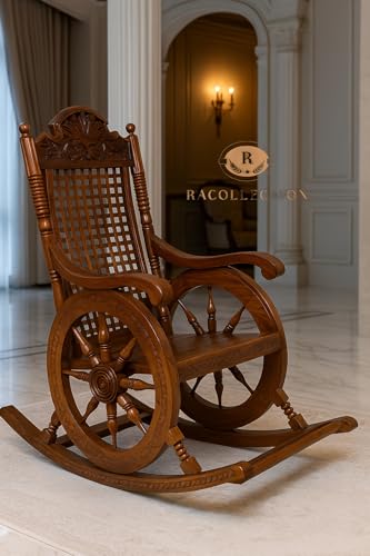 Image of Wooden Rocking Chair for Adults, Living Room Bedroom Relaxing Chair