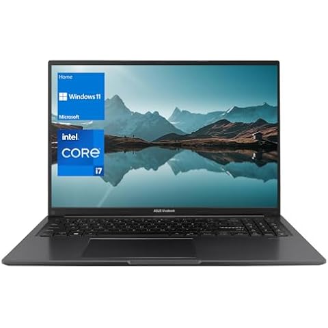 ASUS Vivobook Laptop, 16" FHD+ (1920 x 1200) Display, Intel Core i7-1255U Processor, 16GB RAM, 1TB SSD, Webcam, HDMI, Wi-Fi, Windows 11 Home, Black Cover