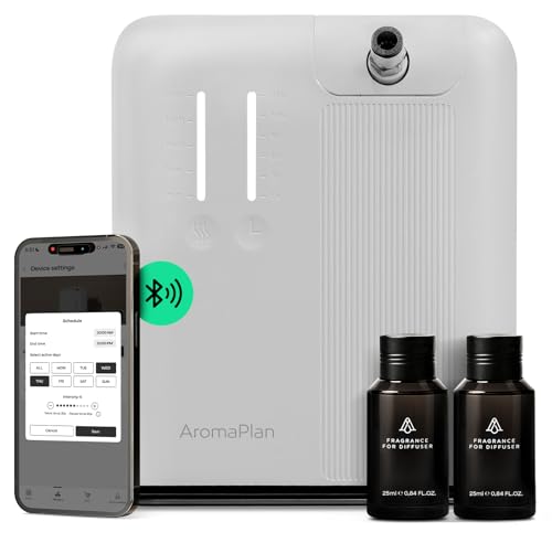 AromaPlan 5 Star Collection Cold Air Scent Diffuser, Whole House (2 Scents Included)- Waterless Smart Aroma, Scent &Time Adjust., App Control, HVAC | Home, Commercial, Hotel | Large Room, 2,000 sq.ft