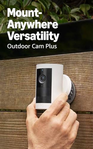 Image of Ring Battery Doorbell (newest model), Speckled Gray with Outdoor Cam Plus, White