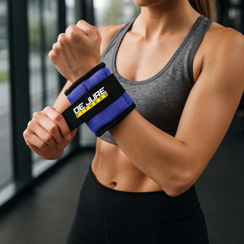 Image of De Jure Fitness Adjustable Ankle & Wrist Weights Pair (0.5KG x 2) for Men & Women | Strength Training, Walking, Running, Workout, Yoga | Comfortable, Durable | (Blue.)