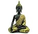 Produktbild Deko Buddha Figuren, detailreich, 21 cm hoch, Schwarzbraun-Gold wahlweise mit oder ohne Geschenkebox, Geschenkidee Weihachten Geburtstag (Kunststein sitzend ohne Geschenkbox)