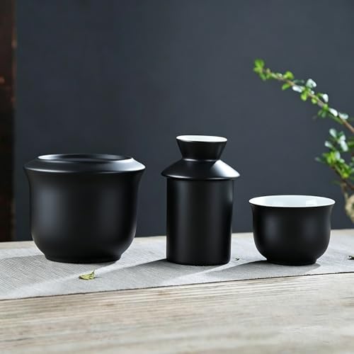 Ceramic 3 in 1 Sake Set,1 Tokkuri Bottle and 1 Ochoko Cup,1 Wine Warmer by Mozacona - Used condition - Image 5