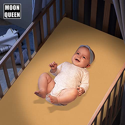 Moonqueen 2-Pack Baby Fitted Crib Sheets - Soft Breathable Microfiber Toddler Nursery Sheet Set For Boys And Girls, Fits Standard Size Crib Mattress 28 X 52 X 8In, Beige #TOP2