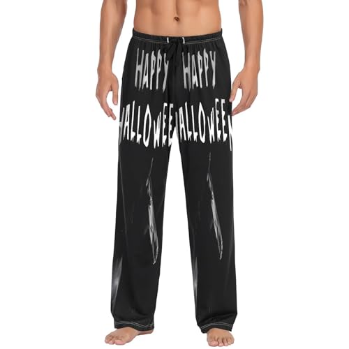 Qilmy Halloween Hors Men's Cotton Pajama Pants, Lightweight Lounge Sleepwear with Drawstring and Pocket2