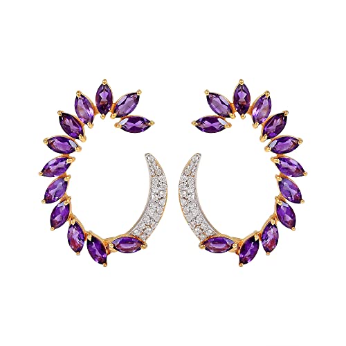 Boucles d'oreilles améthyste argent 925 cadeau idéal pour anniversaire de mariage et mère