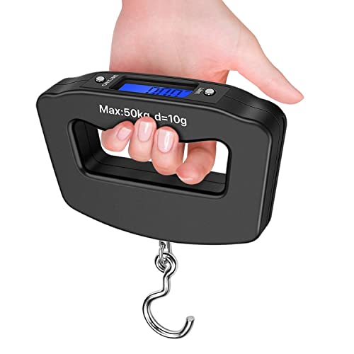 Flexzion Digital Luggage Scale 110Lb, Handheld, Black