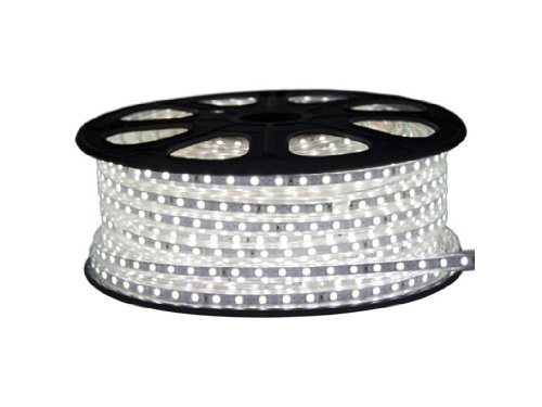CBconcept 120VSMD3528-20M-CW 120 -volt SMD3528 Flexible Flat LED Strip Rope Light, 65-Feet Spool, Cool White