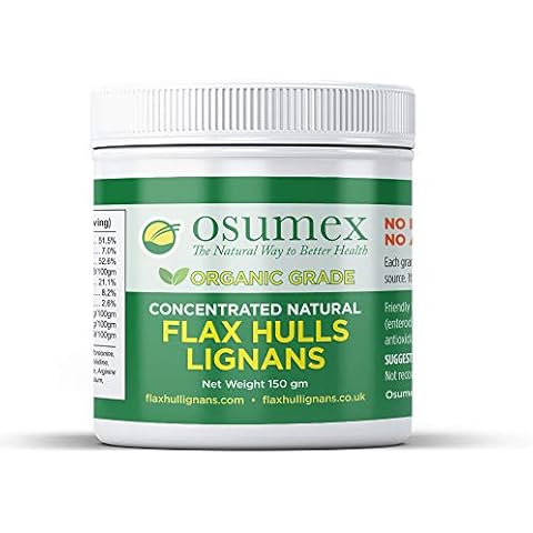 Osumex Flax Seed Hull Powder 150g - Flax Seeds Organic High in Lignan SDG for Digestion, Natural Concentrate Flaxseed Shells Only No Flaxseed Oil or Seeds Added, Smoothie Seeds for Daily Nutrition Cover