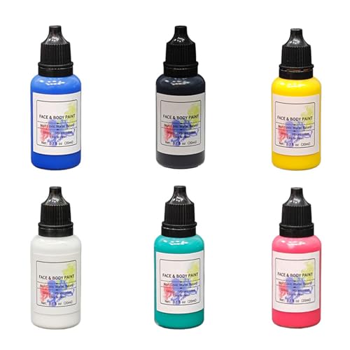 Kit de Pintura Facial | 6 Colores Maquillaje Facial Para Niñas | Kit Base Agua Lavable Para Cuerpo Y Ojos - Maquillaje para Halloween Navidad Carnaval Cosplay