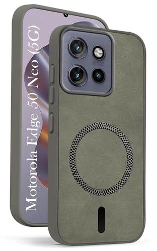 Image of Jkobi Leather Finish Back Cover Case for Motorola Moto Edge 50 Neo (MagSafe Compatible Wireless Charging | Soft Touch | Camera Bump Protection)