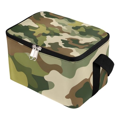 Lunch Bags for Women Men 9 Cans,Camouflage Skin Hot & Cold Food Delivery Bag Insulated Grocery Bag Insulated Lunch Box Abstract Camo Cooler Bag for Office Work Picnic Beach